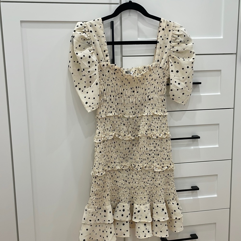 Poki dot off white dress